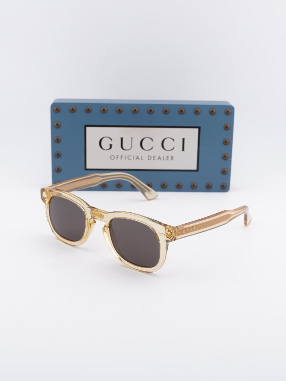 Gucci GG0182S 006 Square Sunglasses - Brown / Grey